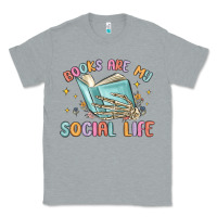 Heather Grey books are my social life Classic Tee - MaliasSmallBusiness