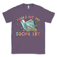 Lavender books are my social life Classic Tee - MaliasSmallBusiness
