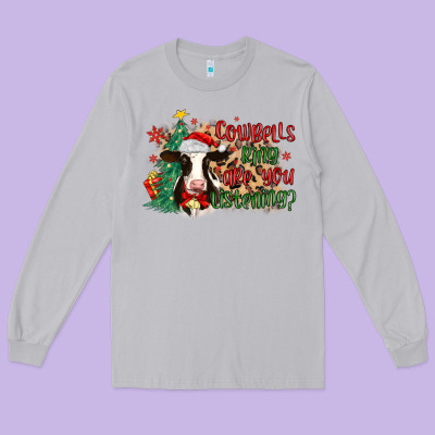 Cowbells Ring Are You Listening Long Sleeve Tee Designed By Maliassmallbusiness