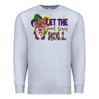 Heather Grey Let the good times roll with gnome Premium Sweatshirt - HowdyJamesFarm