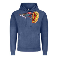 Vintage Denim Guppy Fish Vintage Hoodie - LillyAllenDesigns