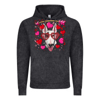 Vintage Black Valentine's day  bull terrier Vintage Hoodie - RanaPortraitStore