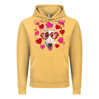 Vintage Mustard Valentine's day  bull terrier Vintage Hoodie - RanaPortraitStore