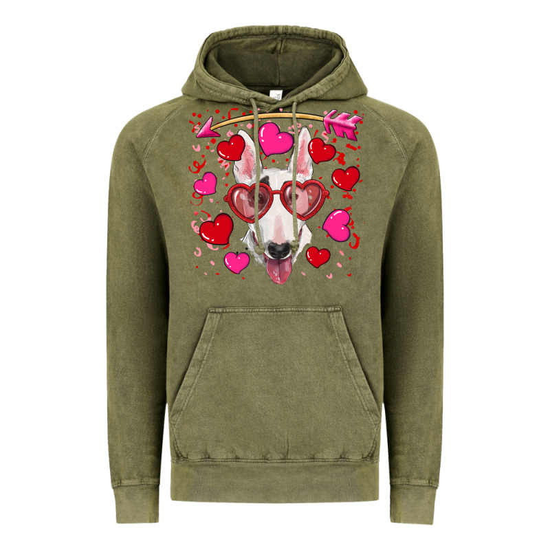 Valentine's Day  Bull Terrier Vintage Hoodie by RanaPortraitStore | Teevron