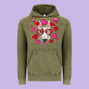 Valentine's Day  Bull Terrier Vintage Hoodie Designed By Ranaportraitstore