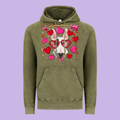 Valentine's Day  Bull Terrier Vintage Hoodie Designed By Ranaportraitstore