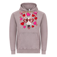 Vintage Zinc Valentine's day  bull terrier Vintage Hoodie - RanaPortraitStore