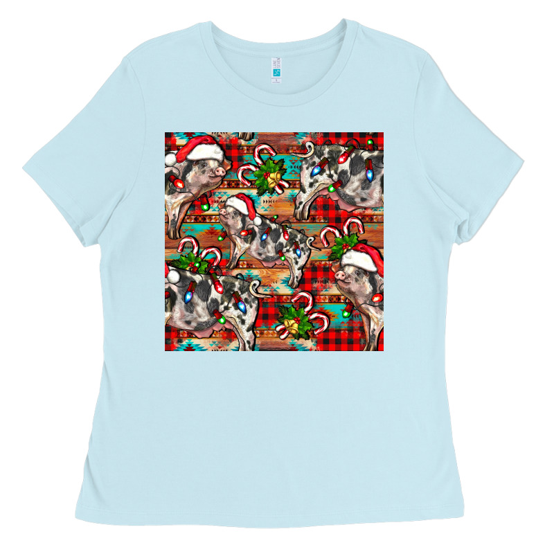 Christmas Pig  Aztec Ladies Tee by FaDigitalArtStudio | Teevron