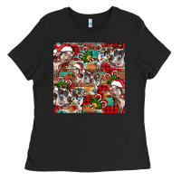 Black christmas pig  aztec Ladies Tee - FaDigitalArtStudio