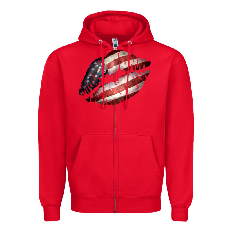 American Flag Lips Zipper Hoodie by Bettercallsaul | Teevron