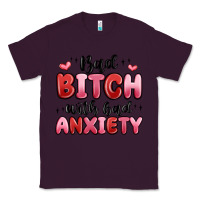Plum bad bitch with bad anxiety Classic Tee - MaliasSmallBusiness