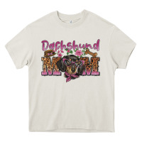 Cream dachshund mom Heavy Core Tee - BarkalooDesign