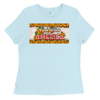 Baby Blue god bless america sunflower license plate Ladies Tee - HRA Design Shop