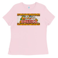 Bubblegum Pink god bless america sunflower license plate Ladies Tee - HRA Design Shop