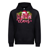 Black Pink Christmas Mama Claus Urban Hoodie - FaDigitalArtStudio