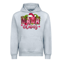 Heather Grey Pink Christmas Mama Claus Urban Hoodie - FaDigitalArtStudio