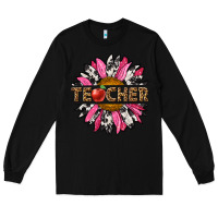 Black western teacher sunflower Long Sleeve Tee - NancyCooperArtShop