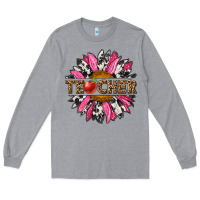 Heather Grey western teacher sunflower Long Sleeve Tee - NancyCooperArtShop