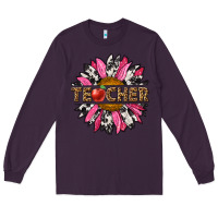 Plum western teacher sunflower Long Sleeve Tee - NancyCooperArtShop