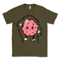 Army Green brain Classic Tee - MaliasSmallBusiness