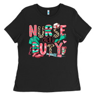 Black nurse on duty Ladies Tee - RanaPortraitStore