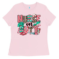 Bubblegum Pink nurse on duty Ladies Tee - RanaPortraitStore