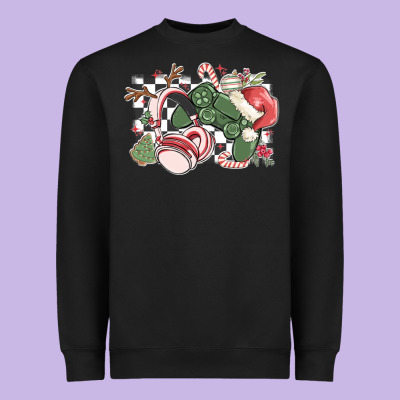 Gamer Christmas Game Controller Heavyweight Sweatshirt Designed By Maliassmallbusiness
