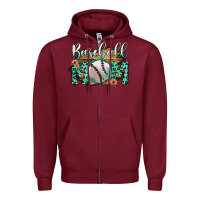 Burgundy Baseboll Mom Zipper Hoodie - Bettercallsaul