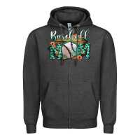 Charcoal Heather Baseboll Mom Zipper Hoodie - Bettercallsaul