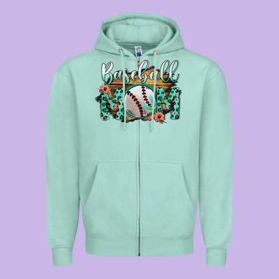 Baseboll Mom Zipper Hoodie Designed By Bettercallsaul
