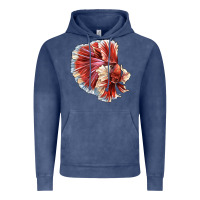 Vintage Denim Betta Fish Vintage Hoodie - LillyAllenDesigns
