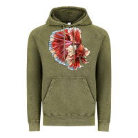 Vintage Olive Betta Fish Vintage Hoodie - LillyAllenDesigns