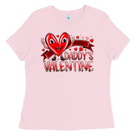 Bubblegum Pink daddy is valentine Ladies Tee - RacoonDesign