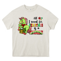 All I Want For Christmas Is A Unicorn Heavy Core Tee | Teevron