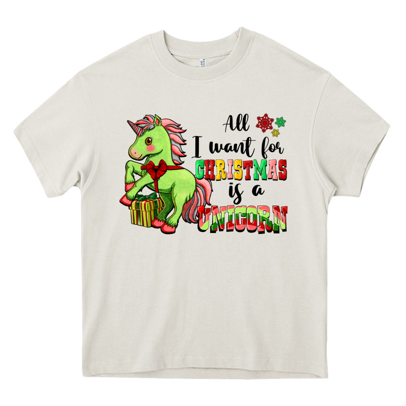 All I Want For Christmas Is A Unicorn Heavy Core Tee by FaDigitalArtStudio | Teevron
