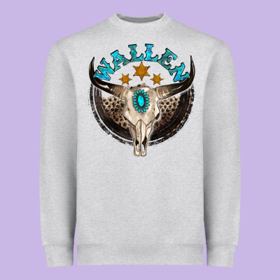 Wallen With Bull Skull Heavyweight Sweatshirt Designed By Nancycooperartshop