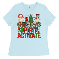 Baby Blue christmas spirit activate Ladies Tee - FaDigitalArtStudio