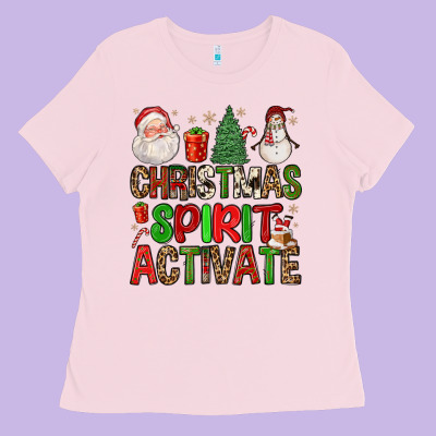 Christmas Spirit Activate Ladies Tee Designed By Fadigitalartstudio