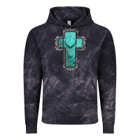 Cloud Black turquoise gemstone cross Vintage Hoodie - Jasminsmagicworld