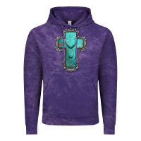 Cloud Purple turquoise gemstone cross Vintage Hoodie - Jasminsmagicworld