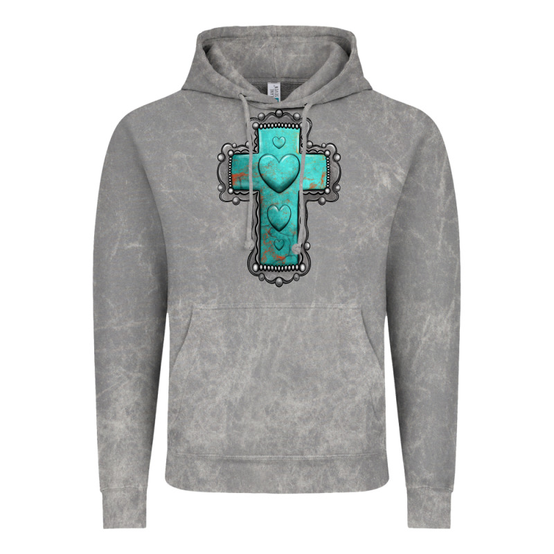 Turquoise Gemstone Cross Vintage Hoodie by Jasminsmagicworld | Teevron