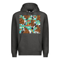 Charcoal Heather serape cowhide and leopard with glitter Premium Hoodie - TumblerDesignByShophia