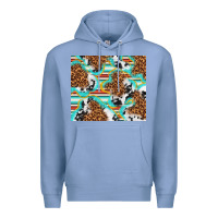 Colony Blue serape cowhide and leopard with glitter Premium Hoodie - TumblerDesignByShophia