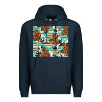 Navy serape cowhide and leopard with glitter Premium Hoodie - TumblerDesignByShophia
