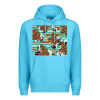 Ocean Blue serape cowhide and leopard with glitter Premium Hoodie - TumblerDesignByShophia