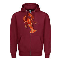 Burgundy crawfish Zipper Hoodie - RanaPortraitStore