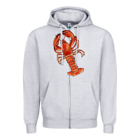 Heather Grey crawfish Zipper Hoodie - RanaPortraitStore