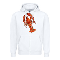 White crawfish Zipper Hoodie - RanaPortraitStore