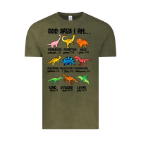 Vintage Olive god says i am dinosaurs handsome Vintage Tee - MaliasSmallBusiness