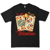 Black be my valentine with playing cards and key Premium Tee - AdoDesignShop
